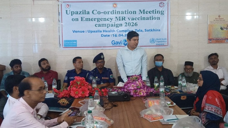 সাতক্ষীরার তালায় শিশুদের হাম-রুবেলা প্রতিরোধ টিকাদান ক্যাম্পেইন